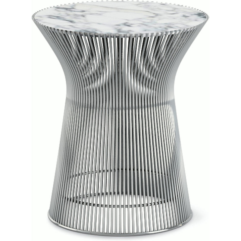 Platner Side Table side/end table Knoll Polished Nickel Arabescato marble, Shiny finish 