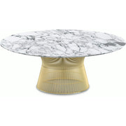 Platner Coffee Table - 42" in Gold Coffee Tables Knoll 18K Gold plated Arabescato marble, Satin finish 