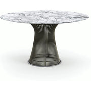 Platner Dining Table - 54 Inch Dining Tables Knoll Metallic Bronze Arabescato marble, Satin finish 