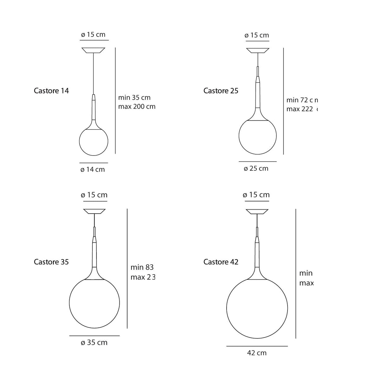 Castore Suspension Lamp hanging lamps Artemide 