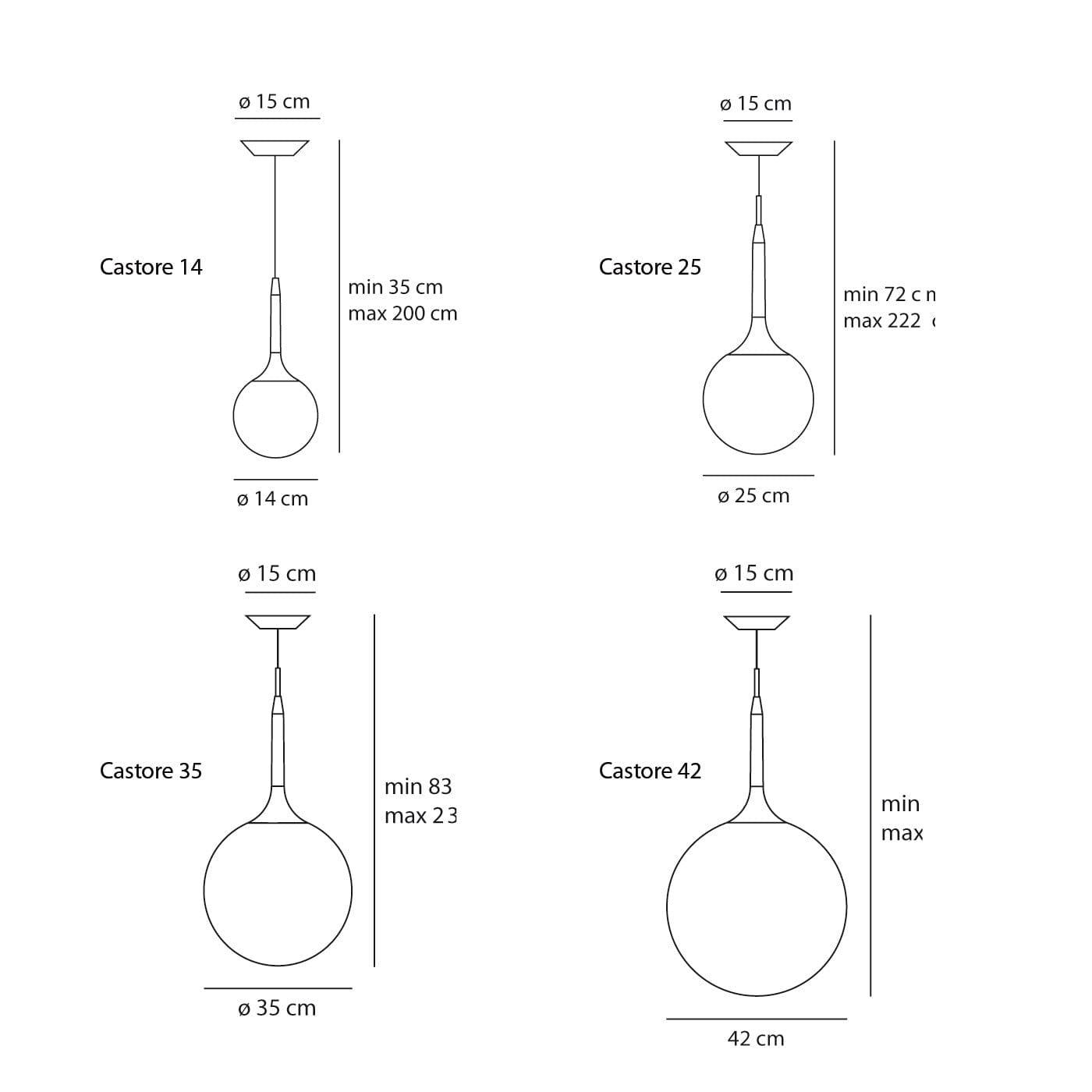 Castore Suspension Lamp hanging lamps Artemide 