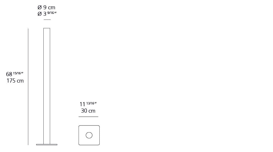 Ilio 45W LED Floor Light 120V Floor Lamp Floor Lamps Artemide 