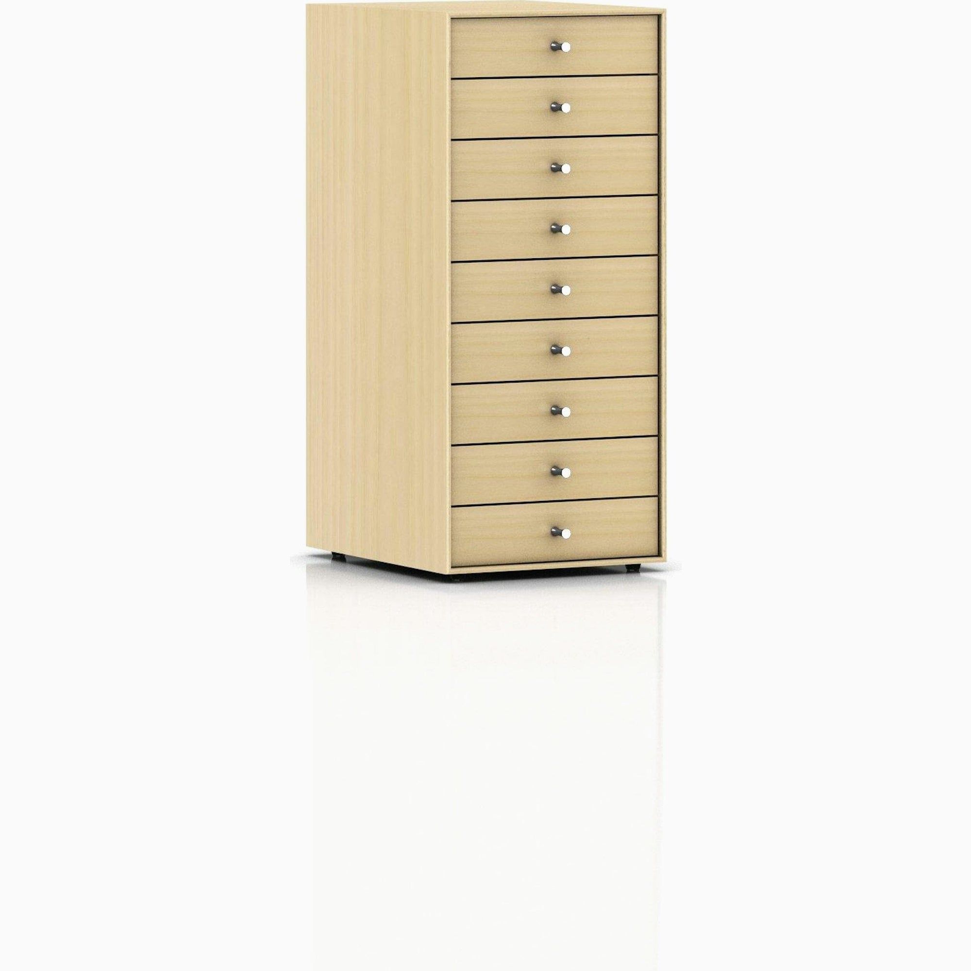 Nelson Miniature Chest 9 Drawer Without Pedestal storage herman miller White Ash +$120.00 Polished Aluminum Pulls 