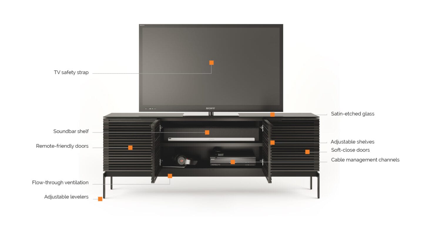 Corridor 7129 Four-Door Media Console Home Theatre BDI 