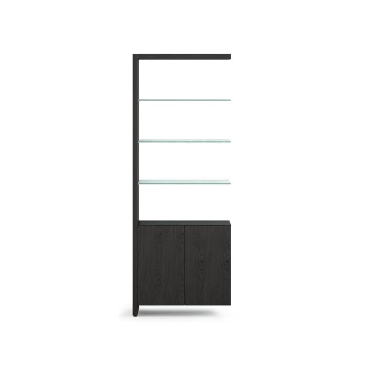 Linea 5802A Double Shelf Extension Shelves BDI Charcoal Stained Ash 