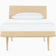 Nelson Thin Edge Bed - Wood Taper Legs Beds herman miller Twin Size Veneer Headboard White Ash Frame & Legs Finish