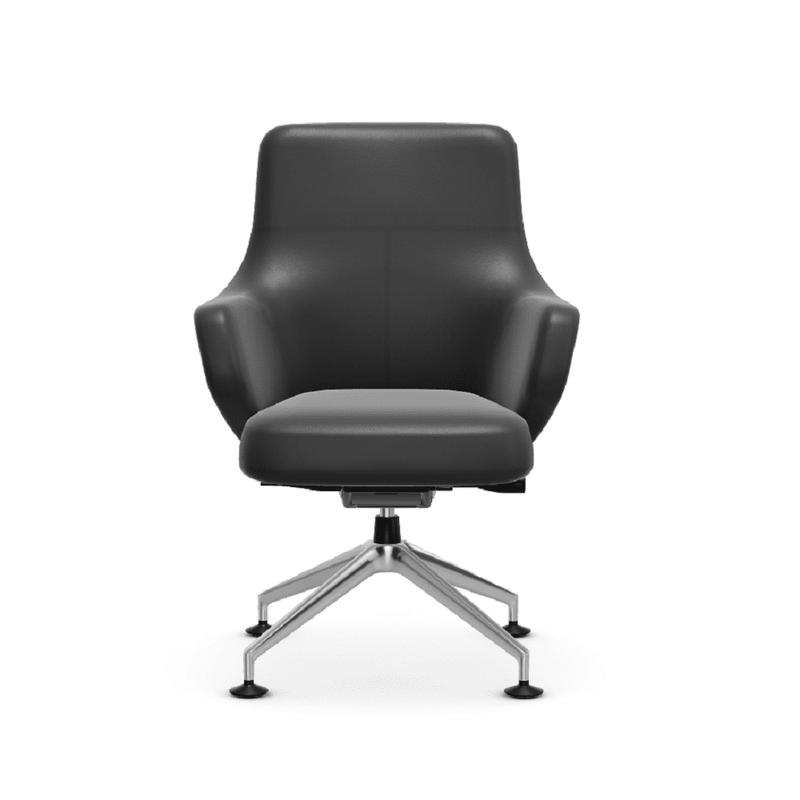 Grand Conference Lowback Chair task chair Vitra Leather - Asphalt Glides for carpet 