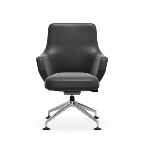 Grand Conference Lowback Chair task chair Vitra Leather - Asphalt Glides for carpet 