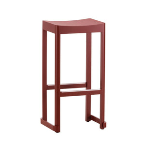 Atelier Bar Stool Chairs Artek Bar Height Dark Red Lacquered Beech 