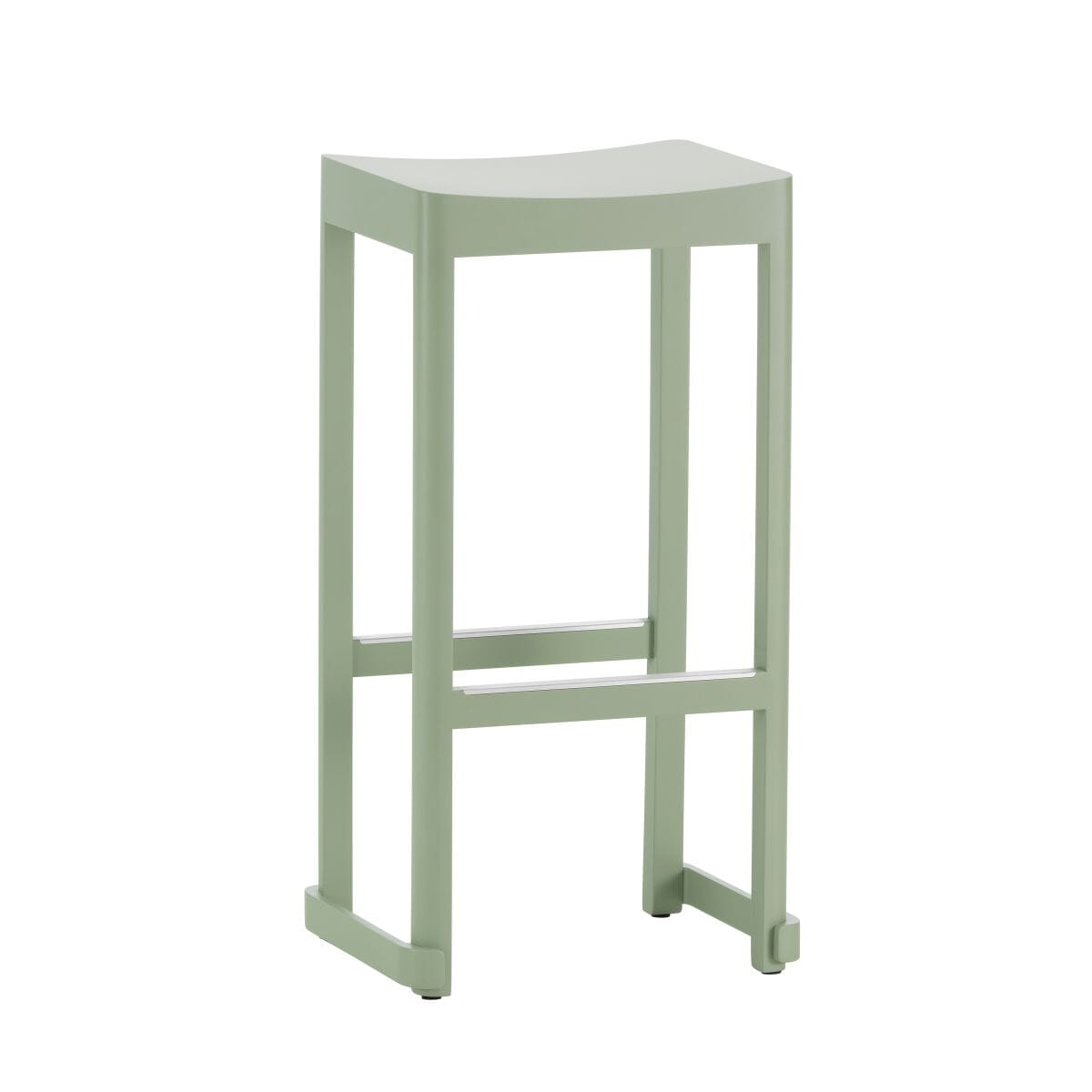 Atelier Bar Stool Chairs Artek Bar Height Green Lacquered Beech 