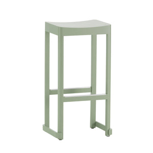 Atelier Bar Stool Chairs Artek Bar Height Green Lacquered Beech 