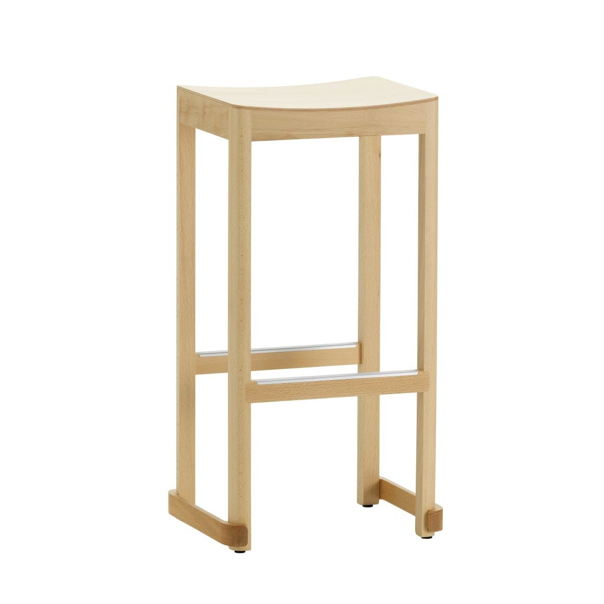 Atelier Bar Stool Chairs Artek Bar Height Natural Lacquered Beech 