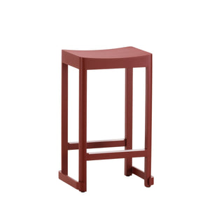 Atelier Bar Stool Chairs Artek Counter Height Dark Red Lacquered Beech 
