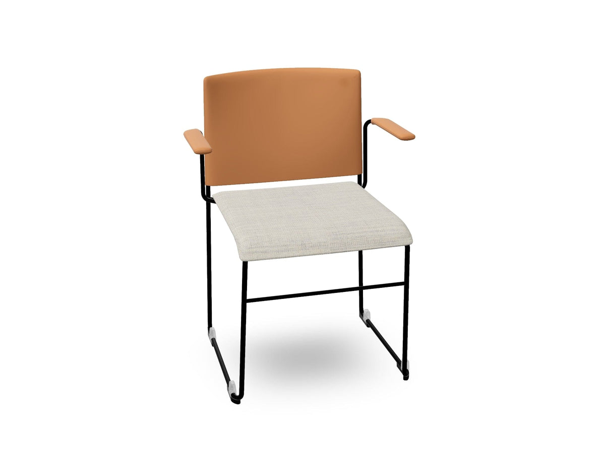 Stacy Sled Chair with Armrests Armchair Arper Black-Lacquered - V25 PS00004 