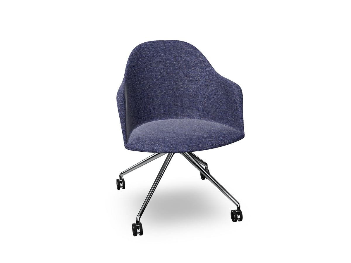 Cila fully upholstered Armchair With Fixed Trestle Base