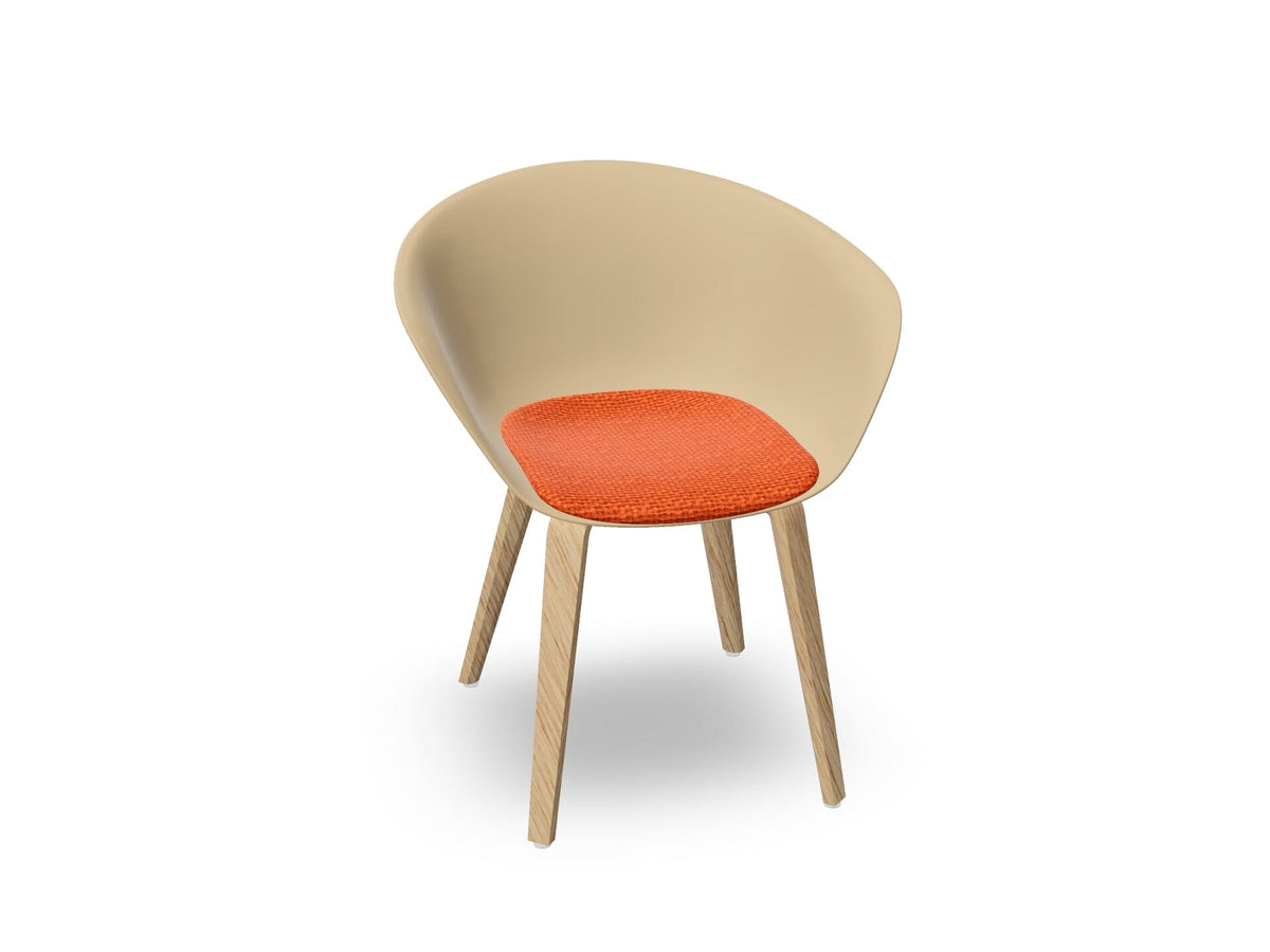 Duna 02 Wood Leg Chair With Seat Cushion Chairs Arper 