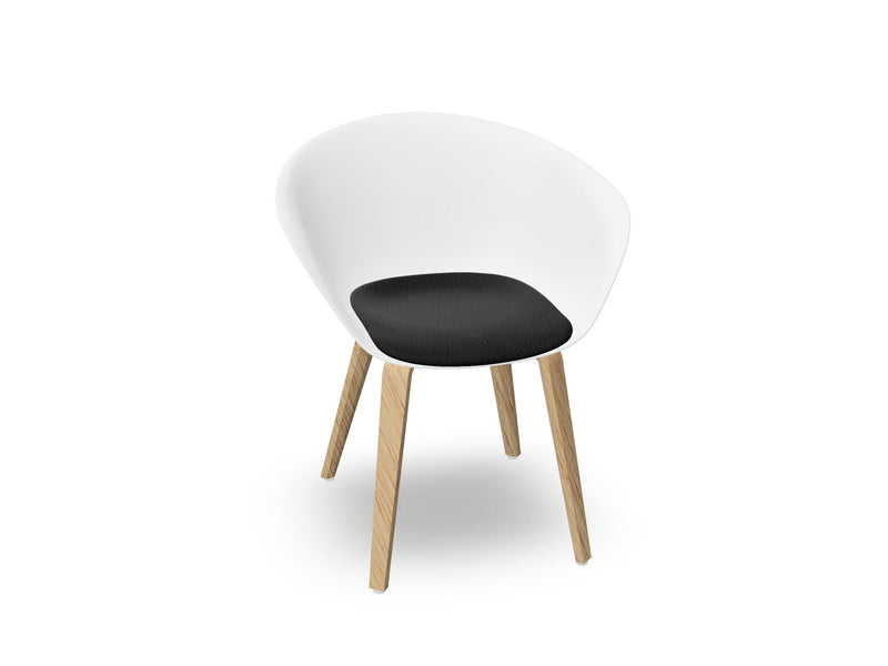 Duna 02 Wood Leg Chair With Seat Cushion Chairs Arper 