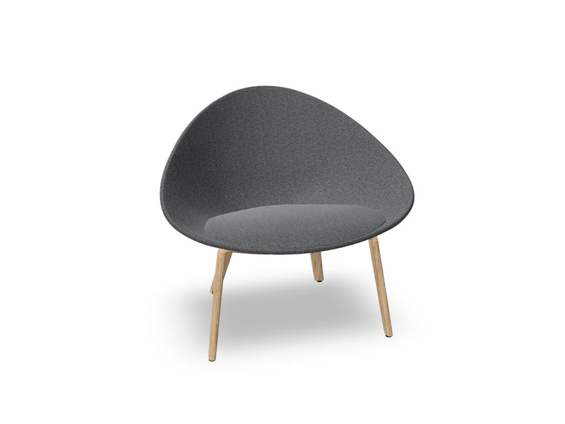 Adell 4 Leg Wood Lounge Chair With Fully Upholstered lounge chair Arper 
