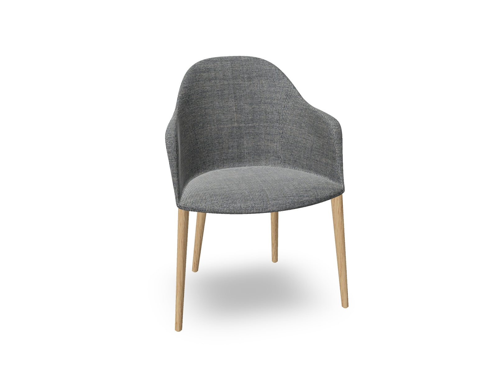 Cila Fully Upholstered Armchair with Timber Oak Four-leg Base