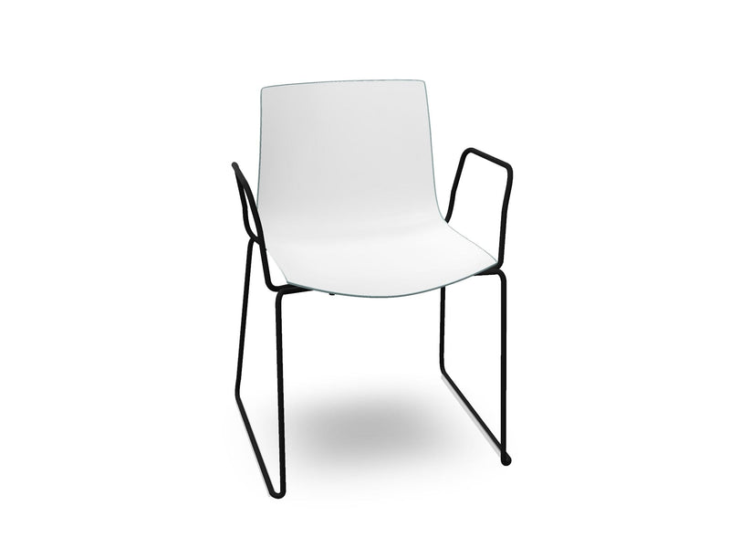 Catifa 46 Polypropylene Bi-Color Sled Base Chair Side/Dining Arper 