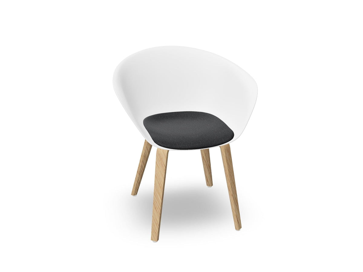 Duna 02 Wood Leg Chair With Seat Cushion Chairs Arper 