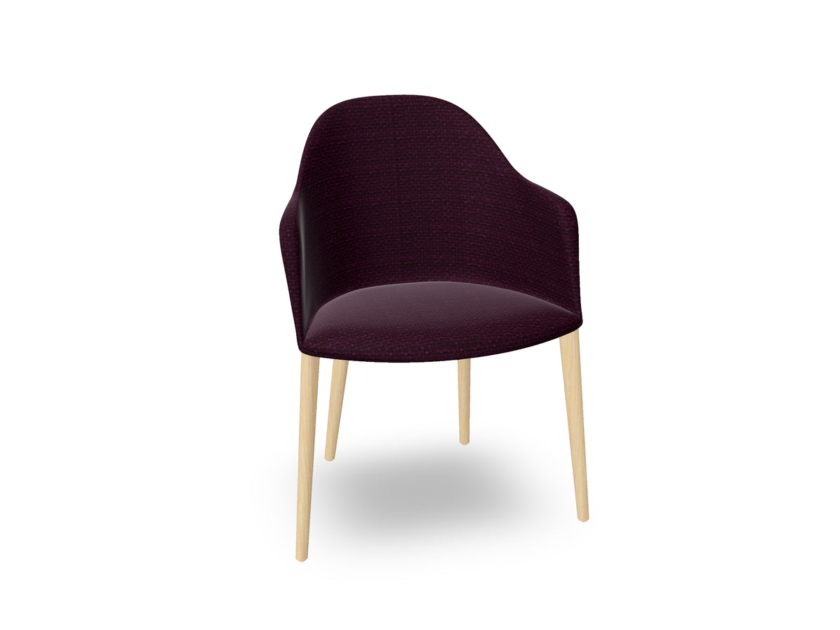 Cila Fully Upholstered Armchair with Timber Oak Four-leg Base