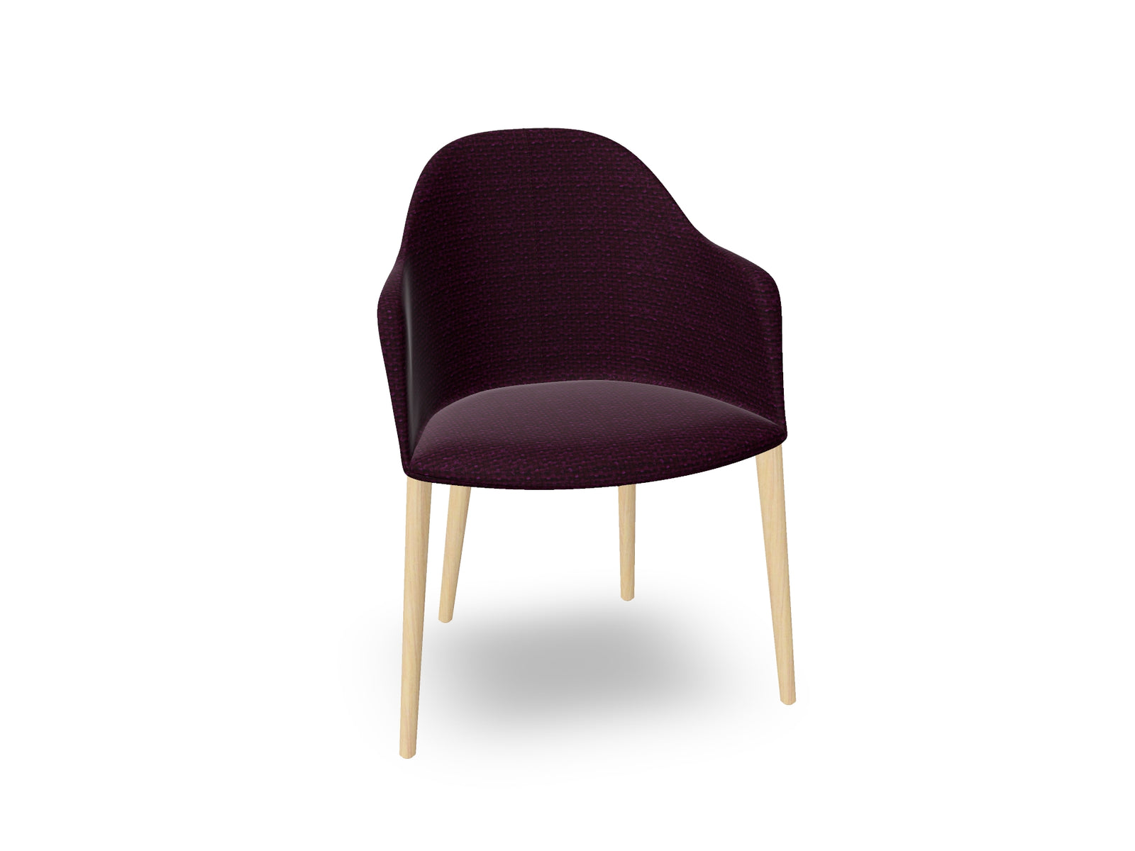 Cila Fully Upholstered Armchair with Timber Oak Four-leg Base