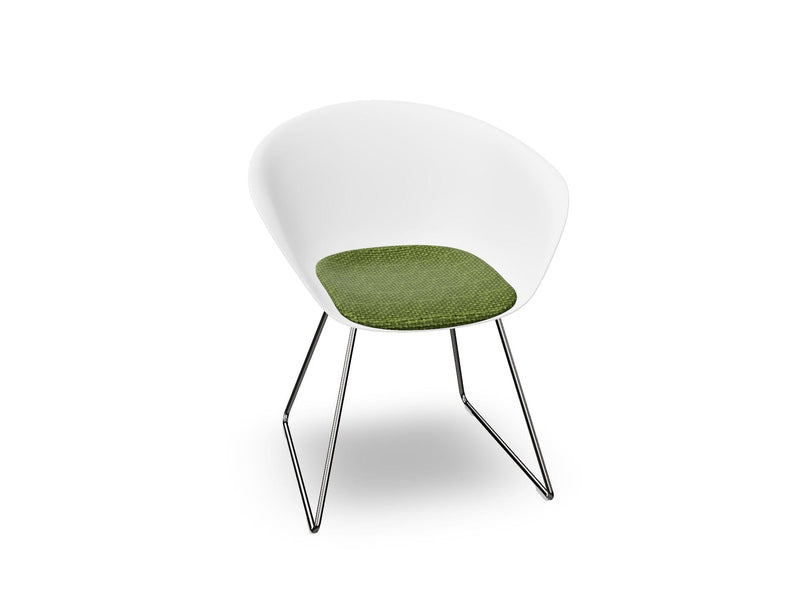Duna 02 Sled Base Chair With Seat Cushion Chairs Arper 