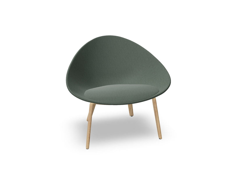 Adell 4 Leg Wood Lounge Chair With Fully Upholstered lounge chair Arper 