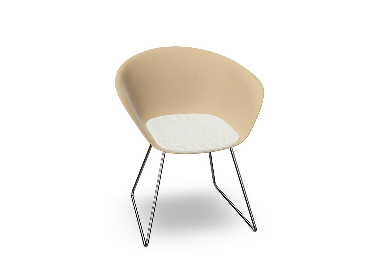 Duna 02 Sled Base Chair With Seat Cushion Chairs Arper 