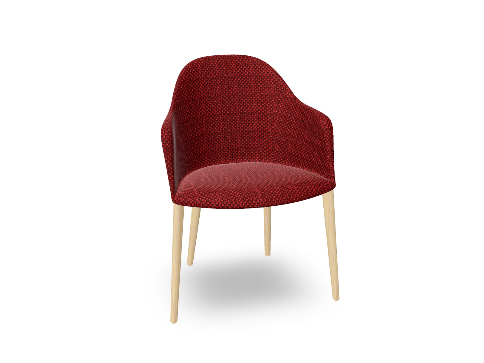 Cila Fully Upholstered Armchair with Timber Oak Four-leg Base
