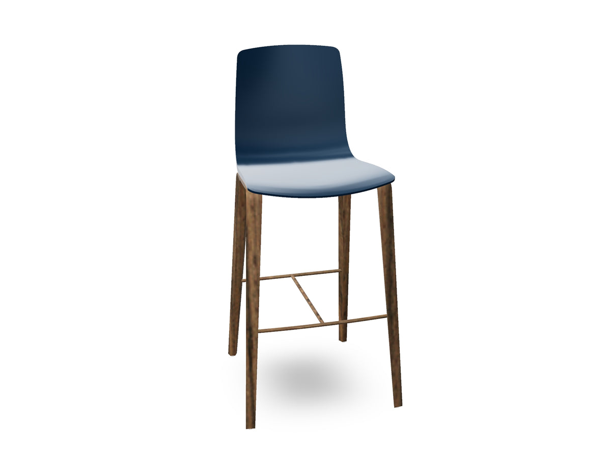 Aava 02-4 Wood Legs Polypropylene Counter &amp; Bar Stool