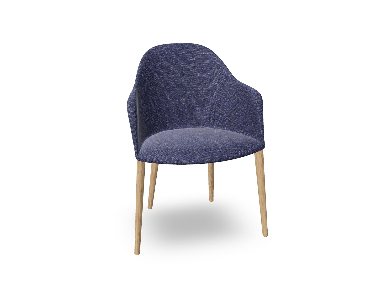 Cila Fully Upholstered Armchair with Timber Oak Four-leg Base