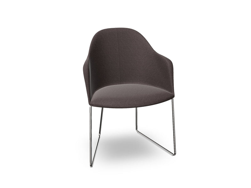 Cila Fully Upholstered Armchair With Sled Base Chairs Arper 