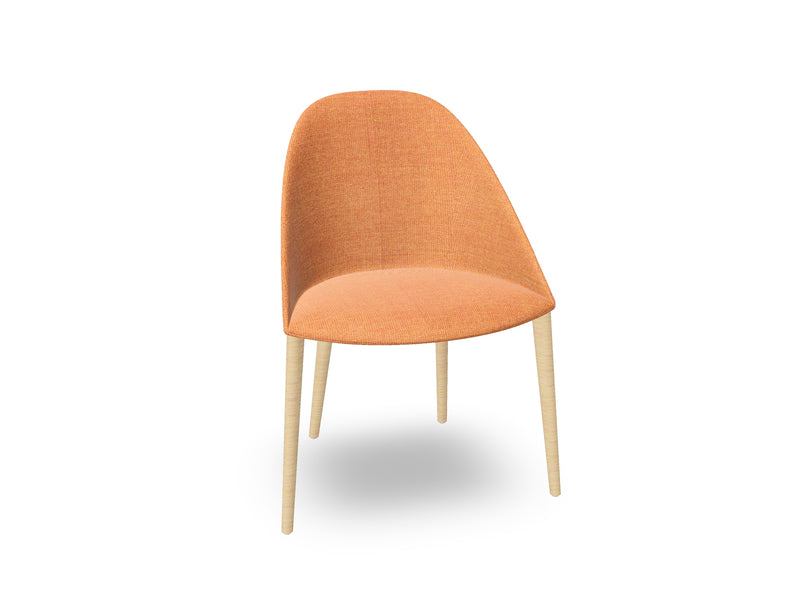 Cila Fully Upholstered Chair With Timber Oak Four-leg Base