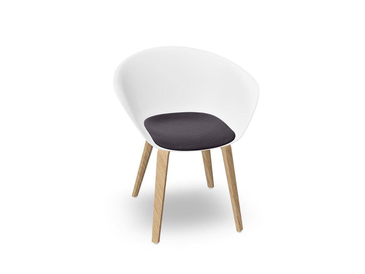 Duna 02 Wood Leg Chair With Seat Cushion Chairs Arper 