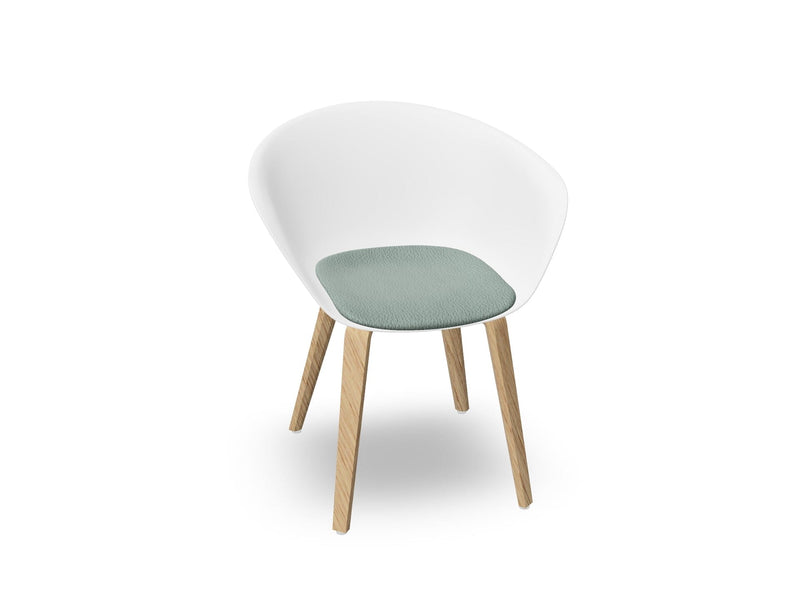 Duna 02 Wood Leg Chair With Seat Cushion Chairs Arper 