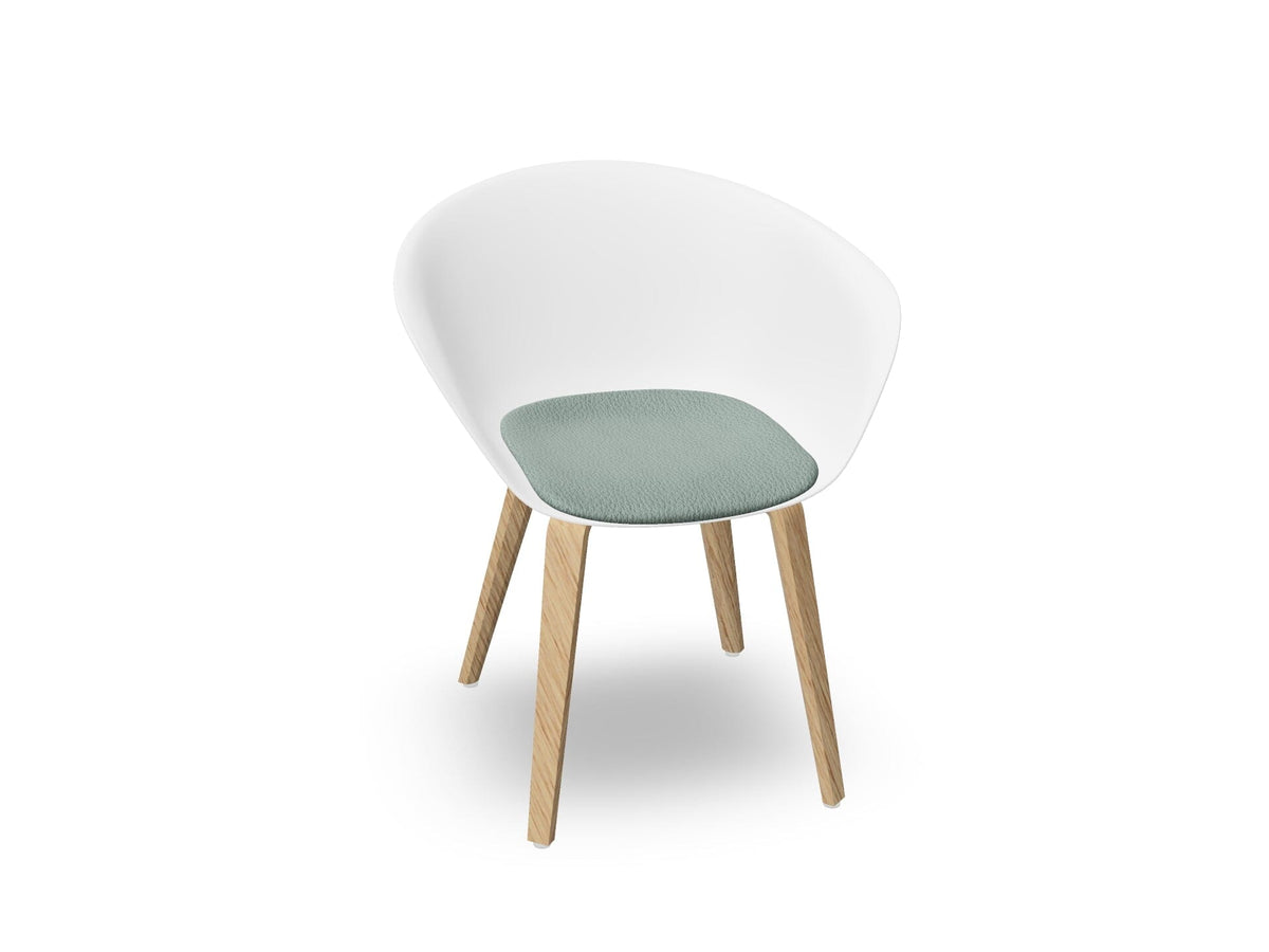 Duna 02 Wood Leg Chair With Seat Cushion Chairs Arper 