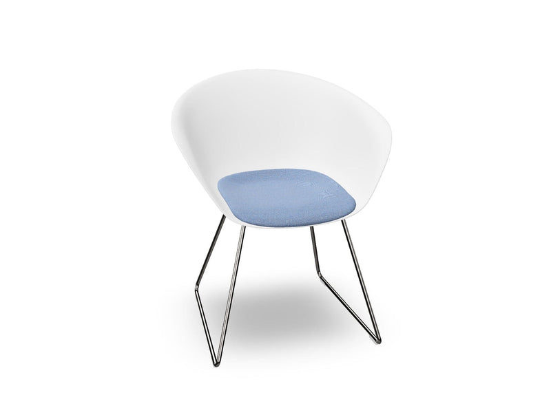 Duna 02 Sled Base Chair With Seat Cushion Chairs Arper 