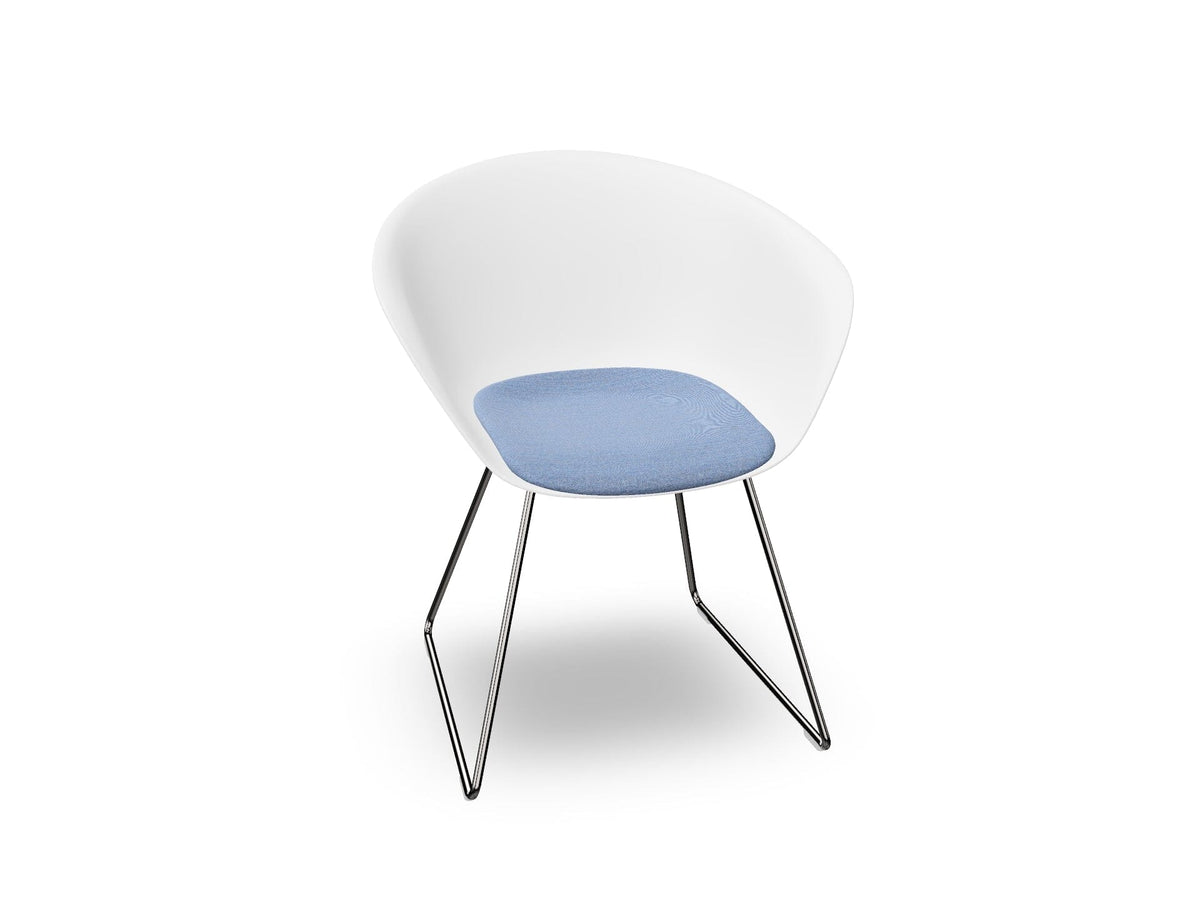 Duna 02 Sled Base Chair With Seat Cushion Chairs Arper 