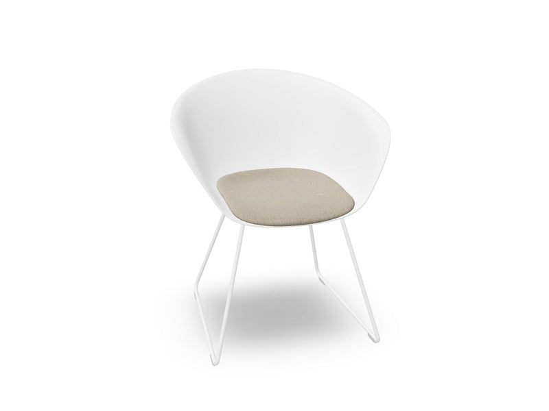 Duna 02 Sled Base Chair With Seat Cushion Chairs Arper 