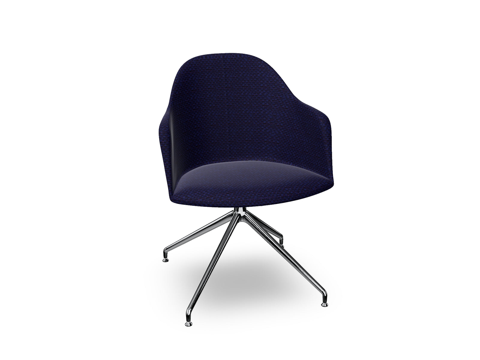 Cila Fully Upholstered Armchair With Swivel Trestle Base