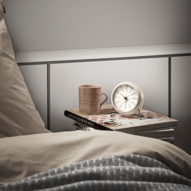 Bankers Alarm Clock, White Decor Arne Jacobsen 