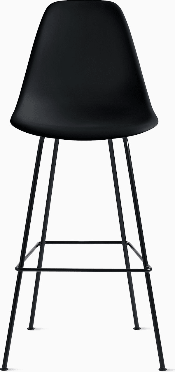 Eames Molded Plastic Bar Stool bar seating herman miller Black Black 