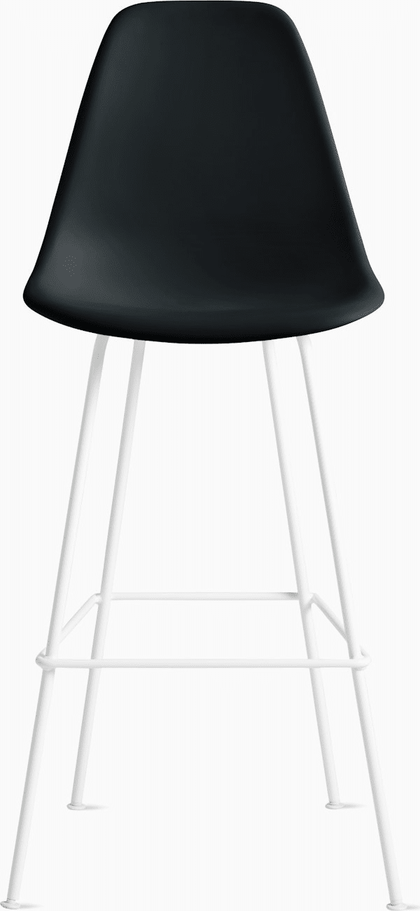 Eames Molded Plastic Bar Stool bar seating herman miller Black White 