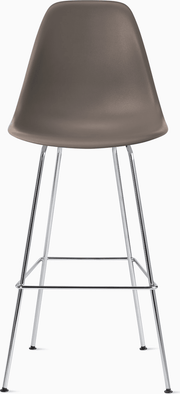 Eames Molded Plastic Bar Stool bar seating herman miller Cocoa Trivalent Chrome 