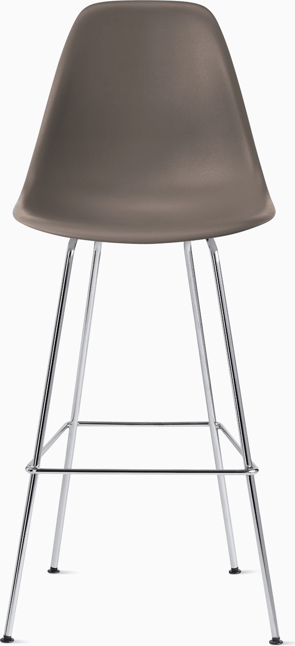 Eames Molded Plastic Bar Stool bar seating herman miller Cocoa Trivalent Chrome 