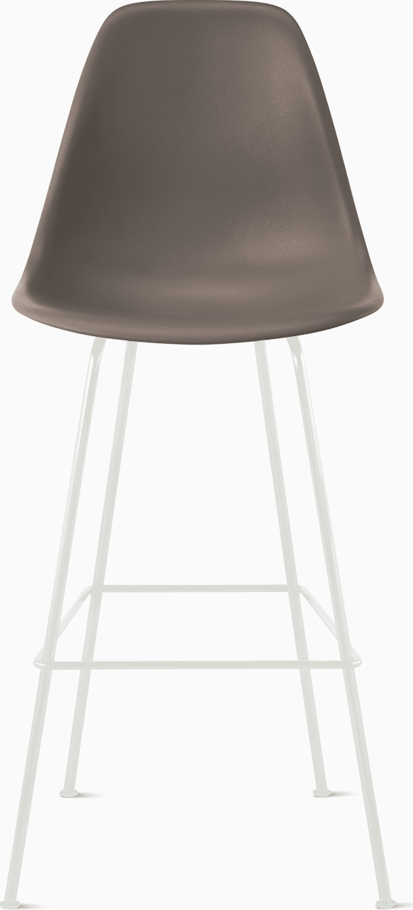Eames Molded Plastic Bar Stool bar seating herman miller Cocoa White 