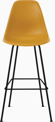 Eames Molded Plastic Bar Stool bar seating herman miller Deep Yellow Black 