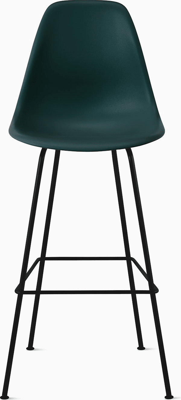 Eames Molded Plastic Bar Stool bar seating herman miller Evergreen Black 
